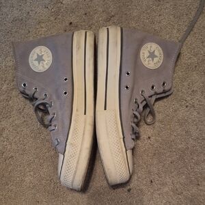 Converse High-Top Sneakers in Light Gray